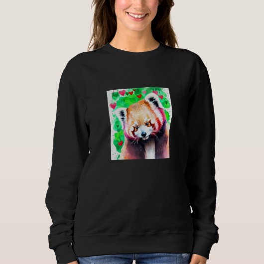 Valentine's Day Love Heart Red Panda Girlfriend Fi Trui (Voorkant)