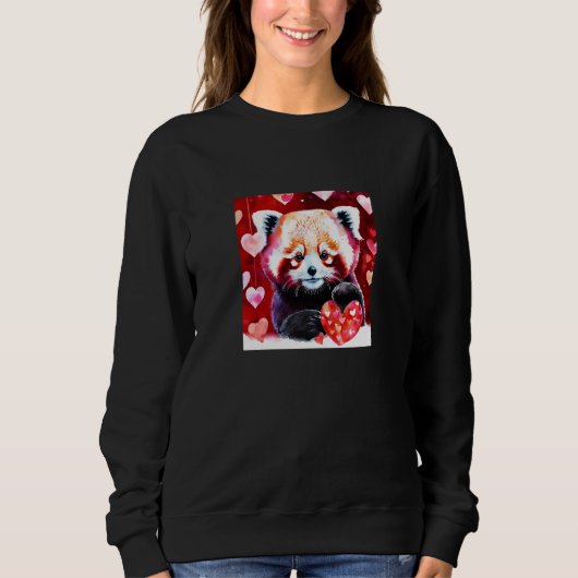 Valentine's Day Love Heart Red Panda Girlfriend Fi Trui (Voorkant)