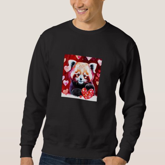 Valentine's Day Love Heart Red Panda Girlfriend Fi Trui (Voorkant)
