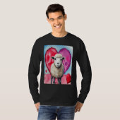 Valentine's Day Love Heart Sheep Girlfriend Fiancé T-shirt (Voorkant volledig)