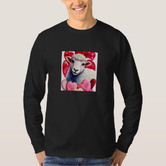Valentine's Day Love Heart Sheep Girlfriend Fiancé T-shirt