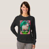 Valentine's Day Love Heart Sheep Girlfriend Fiancé T-shirt (Voorkant volledig)