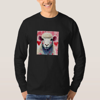 Valentine's Day Love Heart Sheep Girlfriend Fiancé T-shirt