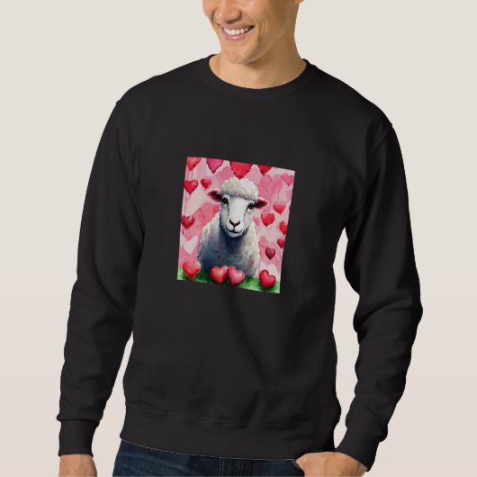 Valentine's Day Love Heart Sheep Girlfriend Fiancé Trui (Voorkant)