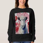 Valentine's Day Love Heart Sheep Girlfriend Fiancé Trui (Voorkant)