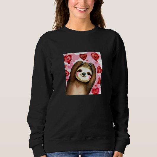 Valentine's Day Love Heart Sloth Girlfriend Fiancé Trui (Voorkant)