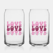 Valentine's Day "Love Love Love" Blikvorm Glas (Voorkant)