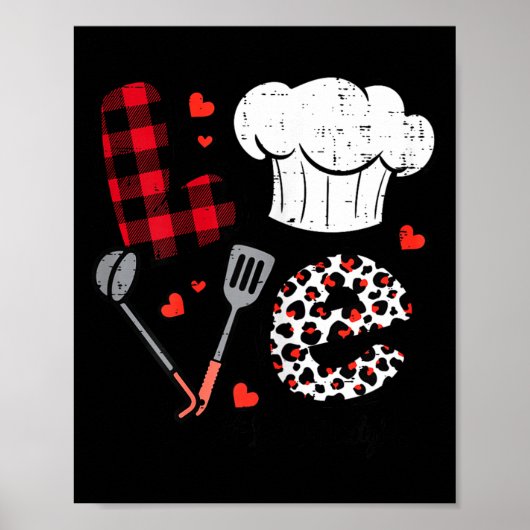 Valentines Day Love Lunch Lady Life School Cafeter Poster (Voorkant)