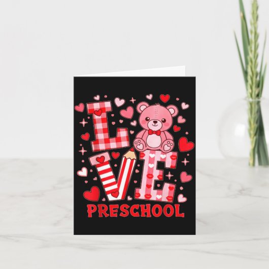 Valentine's Day Love Pre School Teacher Kaart (Voorkant)