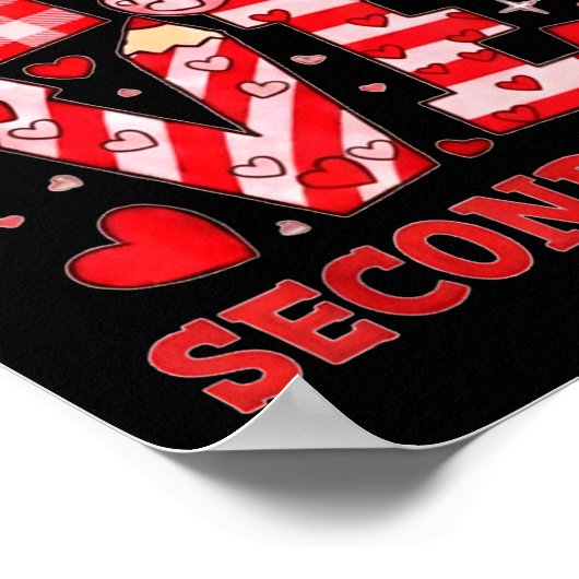 Valentine's Day Love Second Grade Teacher Poster (Hoek)