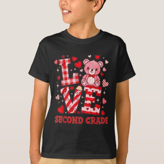 Valentine's Day Love Second Grade Teacher T-shirt (Voorkant)