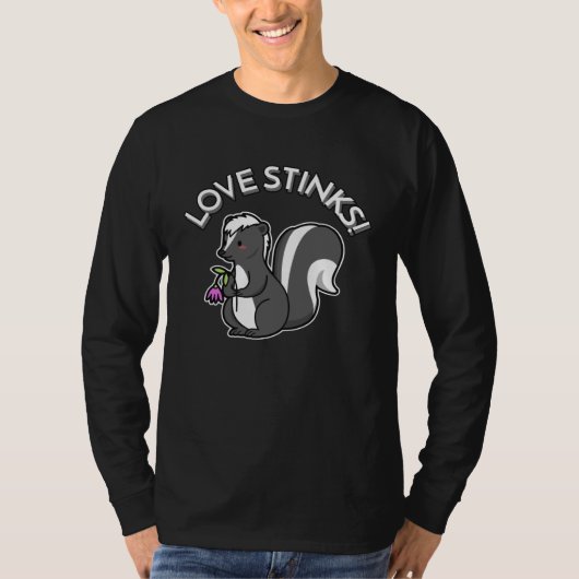 Valentine's Day Love Stinks Skunk Happy V Day T-shirt (Voorkant)