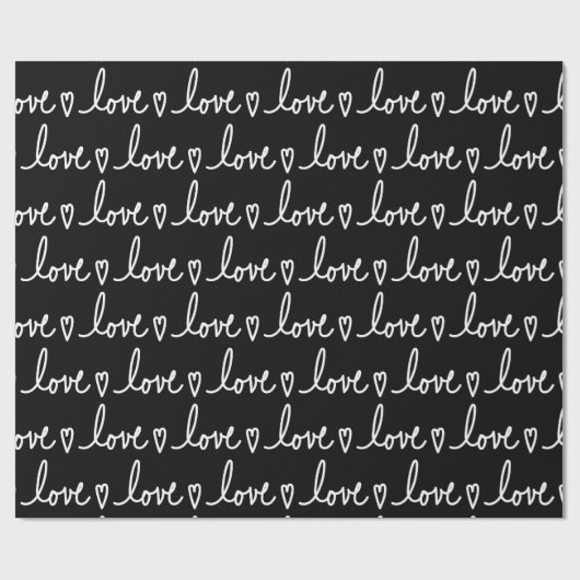 Valentine's Day Love Writting Wrapping Paper Cadeaupapier (Vlak)
