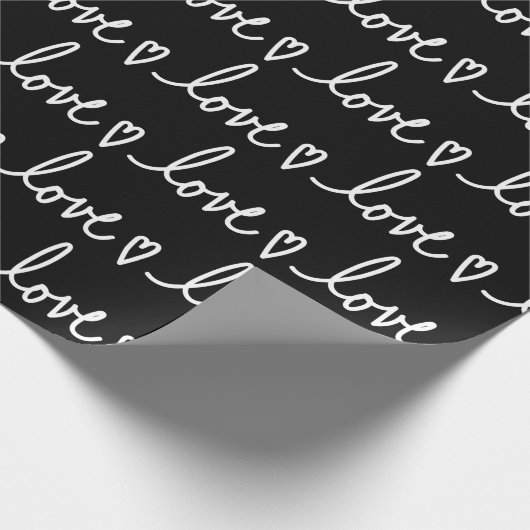 Valentine's Day Love Writting Wrapping Paper Cadeaupapier (Hoek)