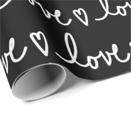 Valentine's Day Love Writting Wrapping Paper Cadeaupapier