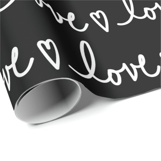 Valentine's Day Love Writting Wrapping Paper Cadeaupapier (Rol Hoek)