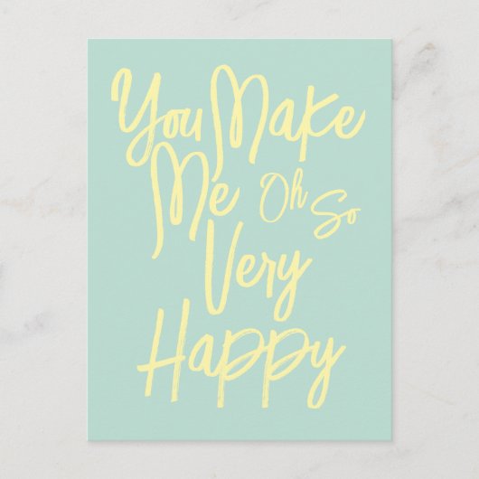 Valentine's Day Love You Make Me Happy Card. Briefkaart (Voorkant)