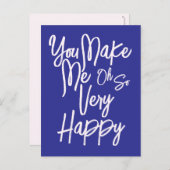 Valentine's Day Love You Make Me Happy Card. Briefkaart (Voorkant / Achterkant)
