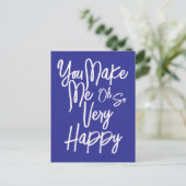 Valentine's Day Love You Make Me Happy Card. Briefkaart (Staand voorkant)