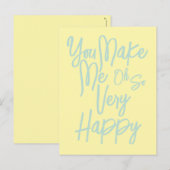 Valentine's Day Love You Make Me Happy Card. Briefkaart (Voorkant / Achterkant)
