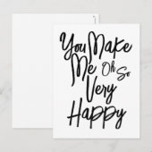 Valentine's Day Love You Make Me Happy Card. Briefkaart (Voorkant / Achterkant)
