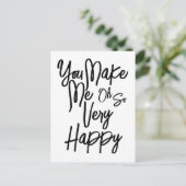 Valentine's Day Love You Make Me Happy Card. Briefkaart (Staand voorkant)