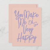 Valentine's Day Love You Make Me Happy Card. Briefkaart (Voorkant / Achterkant)
