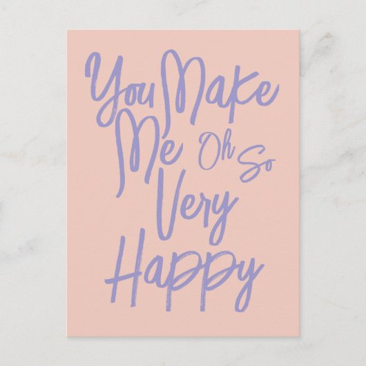 Valentine's Day Love You Make Me Happy Card. Briefkaart (Voorkant)