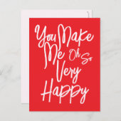 Valentine's Day Love You Make Me Happy Card. Briefkaart (Voorkant / Achterkant)