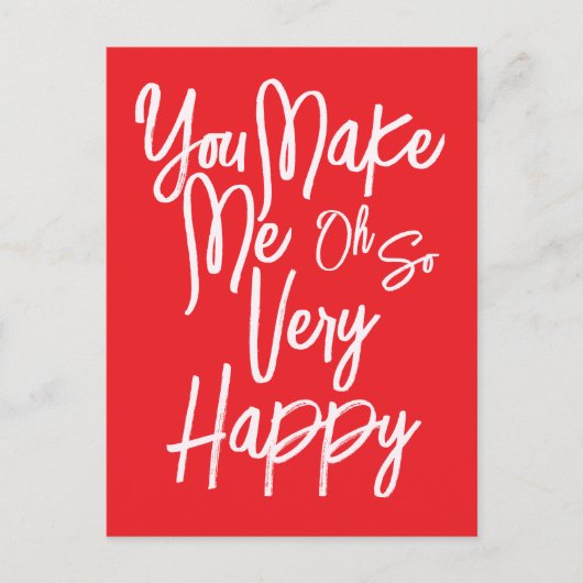 Valentine's Day Love You Make Me Happy Card. Briefkaart (Voorkant)