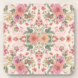Valentine's Day, Lovely Pink Flowers Pattern Bier Onderzetter
