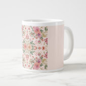Valentine's Day, Lovely Pink Flowers Pattern Grote Koffiekop (Voorkant rechts)