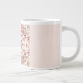 Valentine's Day, Lovely Pink Flowers Pattern Grote Koffiekop (Rechts)
