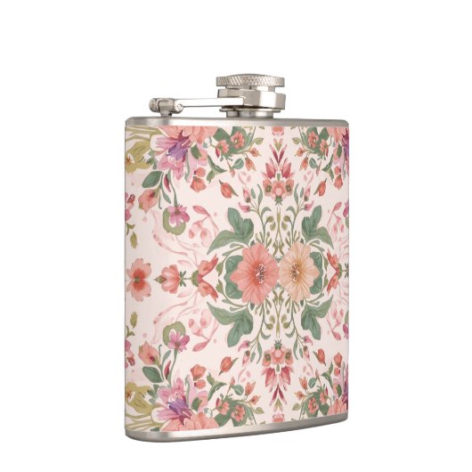 Valentine's Day, Lovely Pink Flowers Pattern Heupfles (Rechts)