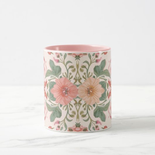 Valentine's Day, Lovely Pink Flowers Pattern Mok (Midden)