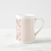 Valentine's Day, Lovely Pink Flowers Pattern  Porselein Kop (Rechts)