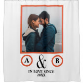 Valentine's Day lovers koppel monogram placebo hol Douchegordijn (Voorkant)