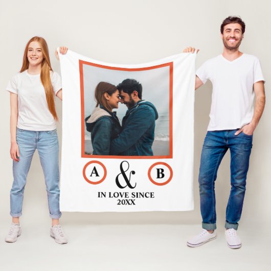 Valentine's Day lovers koppel monogram placebo hol Fleece Deken (In situ)