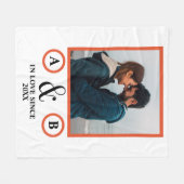 Valentine's Day lovers koppel monogram placebo hol Fleece Deken (Voorkant (Horizontaal))