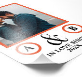 Valentine's Day lovers koppel monogram placebo hol Foto Afdruk (Hoek)