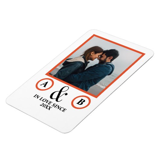 Valentine's Day lovers koppel monogram placebo hol Magneet (Linkerzijde)