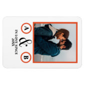 Valentine's Day lovers koppel monogram placebo hol Magneet (Horizontaal)