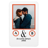 Valentine's Day lovers koppel monogram placebo hol Magneet (Verticaal)