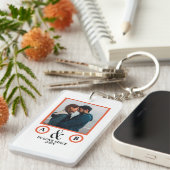 Valentine's Day lovers koppel monogram placebo hol Sleutelhanger (Voorkant Rechts)