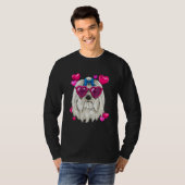 Valentines Day Maltese Heart Couples Maltese Dog T-shirt (Voorkant volledig)