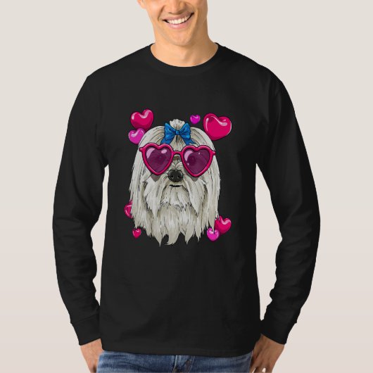 Valentines Day Maltese Heart Couples Maltese Dog T-shirt (Voorkant)