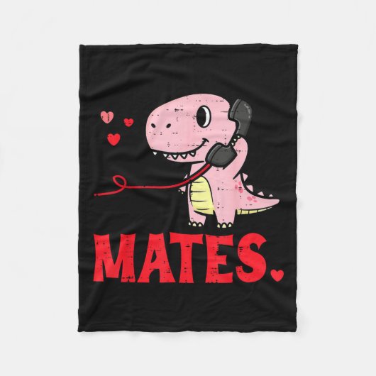 Valentines Day Matching Soulmates Mates Dino Coupl Fleece Deken (Voorkant)
