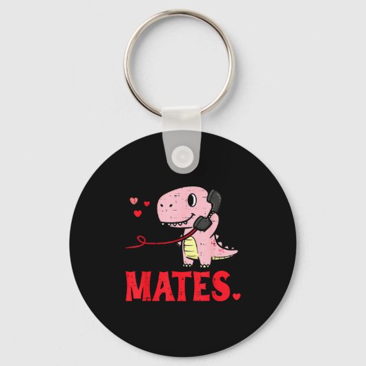 Valentines Day Matching Soulmates Mates Dino Coupl Sleutelhanger (Voorkant)