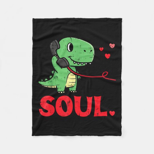 Valentines Day Matching Soulmates Soul Dino Trex C Fleece Deken (Voorkant)