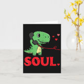 Valentines Day Matching Soulmates Soul Dino Trex C Kaart (Gele Bloem)